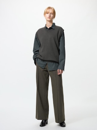 ブラッシュドジャージーワイドパンツ/丈長め