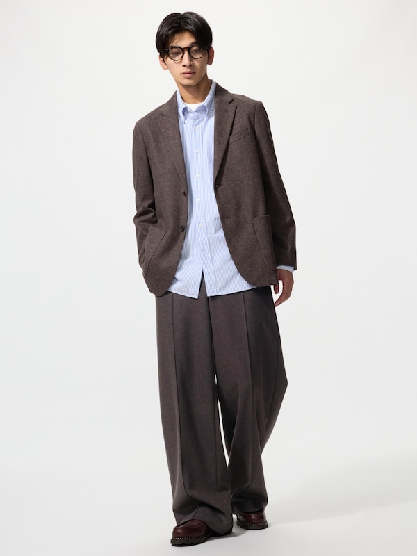 ブラッシュドジャージーワイドパンツ/丈長め