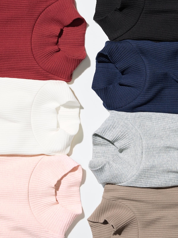 リブハイネックT/長袖