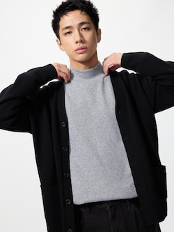 ソフトニットフリースモックネックT