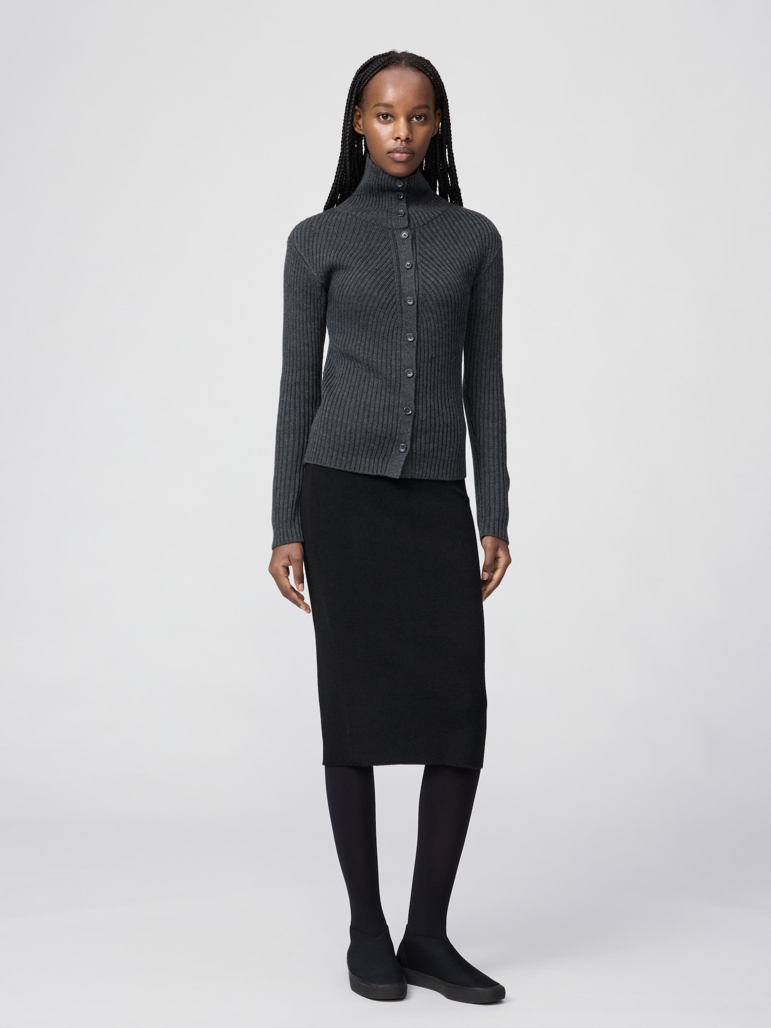 ユニクロ公式 | メリノブレンドハイネックカーディガン