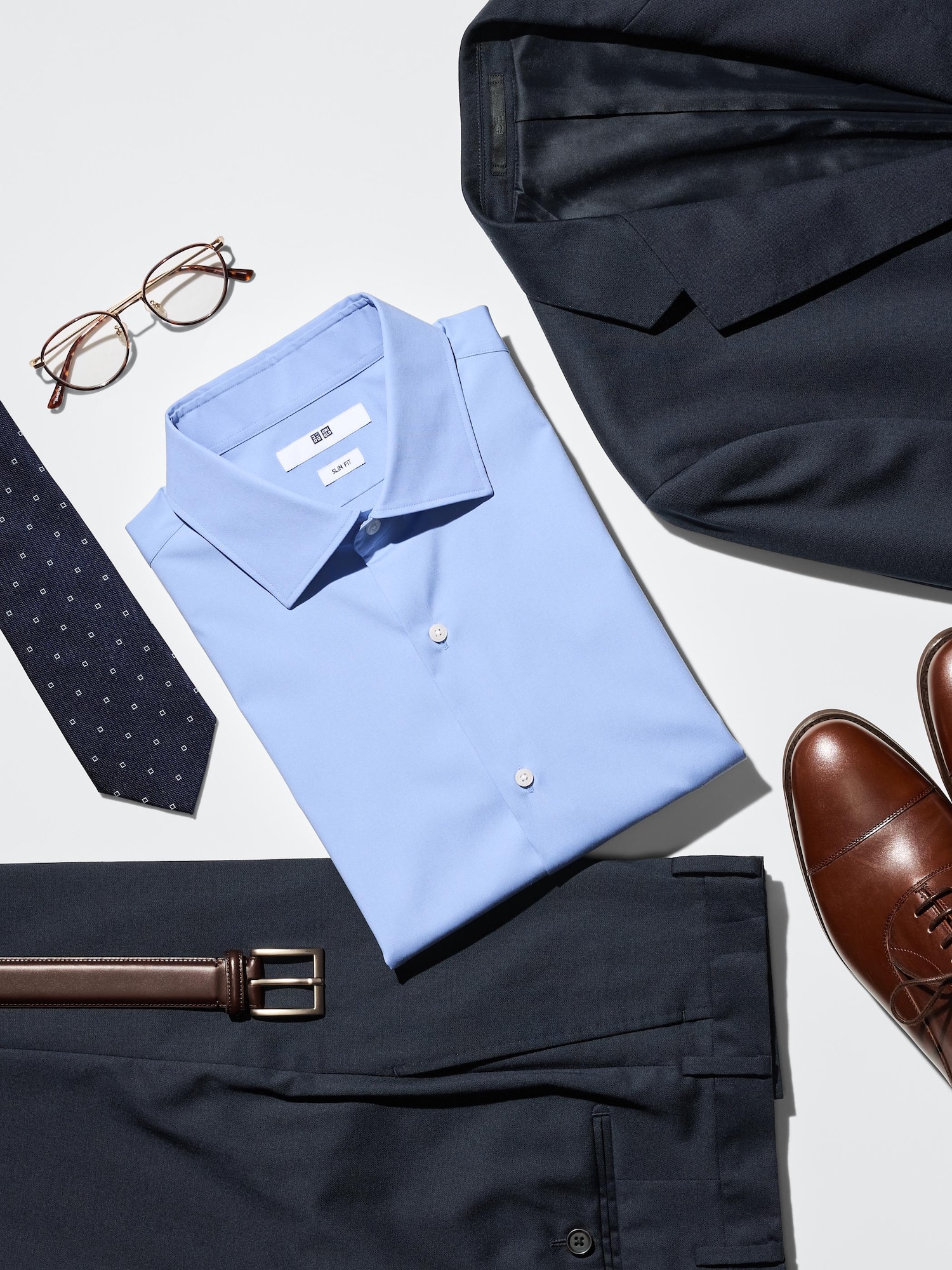 ユニクロ公式 | ファインクロススリムシャツ/セミワイド/ポケット無