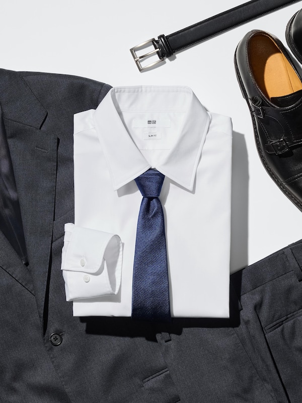 ファインクロススリムシャツ/レギュラー襟/ポケット無