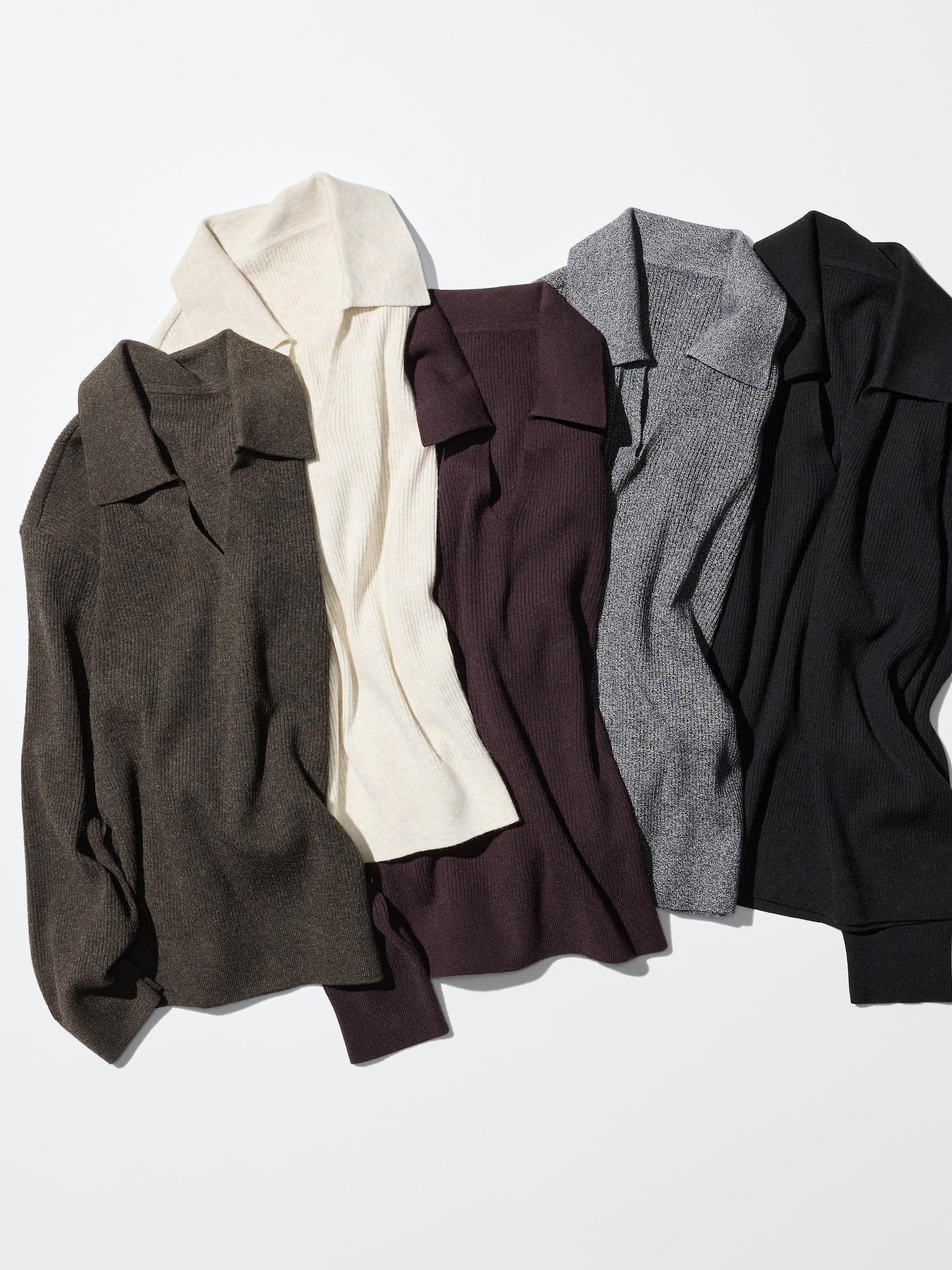 ユニクロ公式 | ウォッシャブルニットリブポロセーター