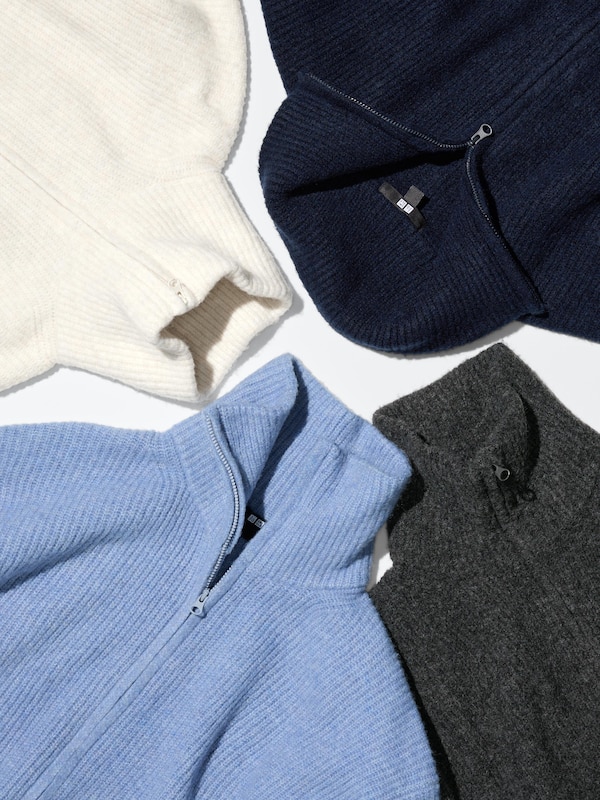 スフレヤーンフルジップカーディガン