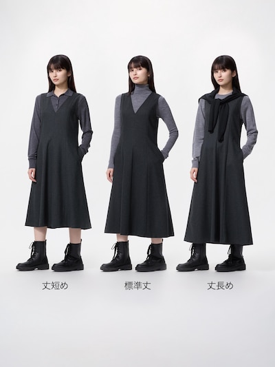 ブラッシュドジャージーワンピース/丈短め 2