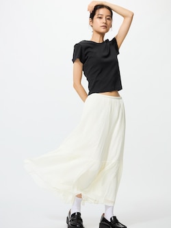 シフォンティアードスカート/丈短め