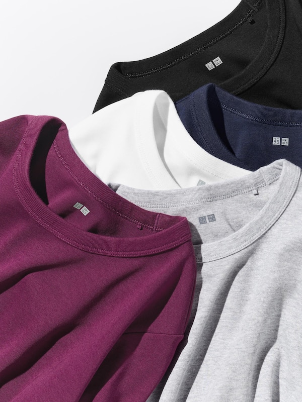 スムースストレッチコットンクルーネックT/長袖