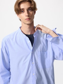 ブロードスタンドカラーシャツ/長袖