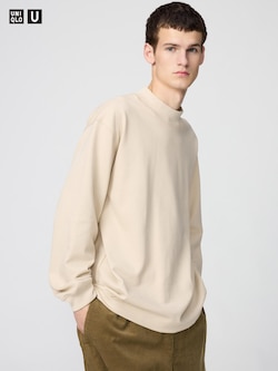ブラッシュドモックネックTシャツ/長袖