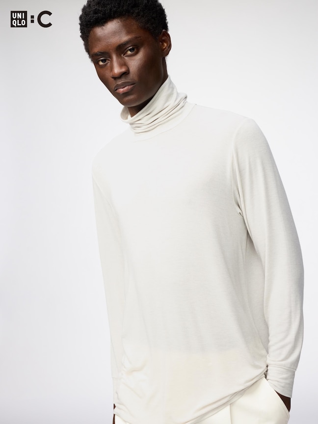 WOMEN HEATTECH EXTRA WARM CASHMERE BLEND TURTLE NECK T-SHIRT