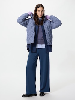 クレープジャージーストレートパンツ/丈長め