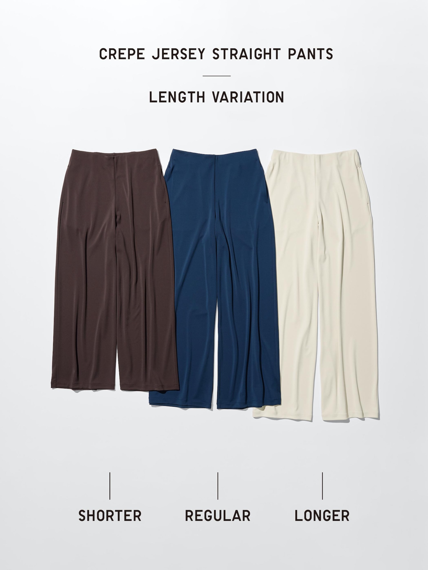 ユニクロ公式 | クレープジャージーストレートパンツ/丈長め