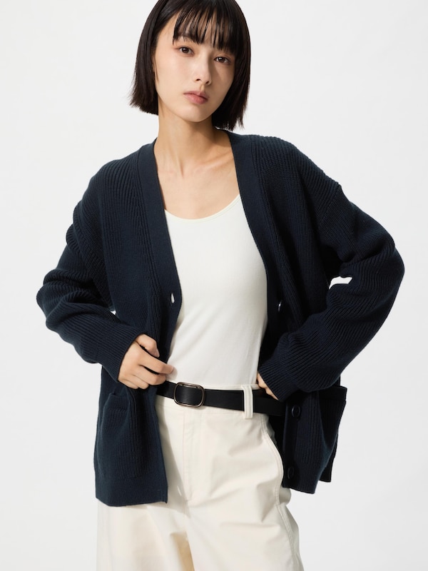 リラックス Vネックカーディガン
