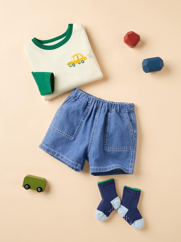 デニムイージーショートパンツ