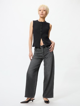 EZYワイドストレートジーンズ