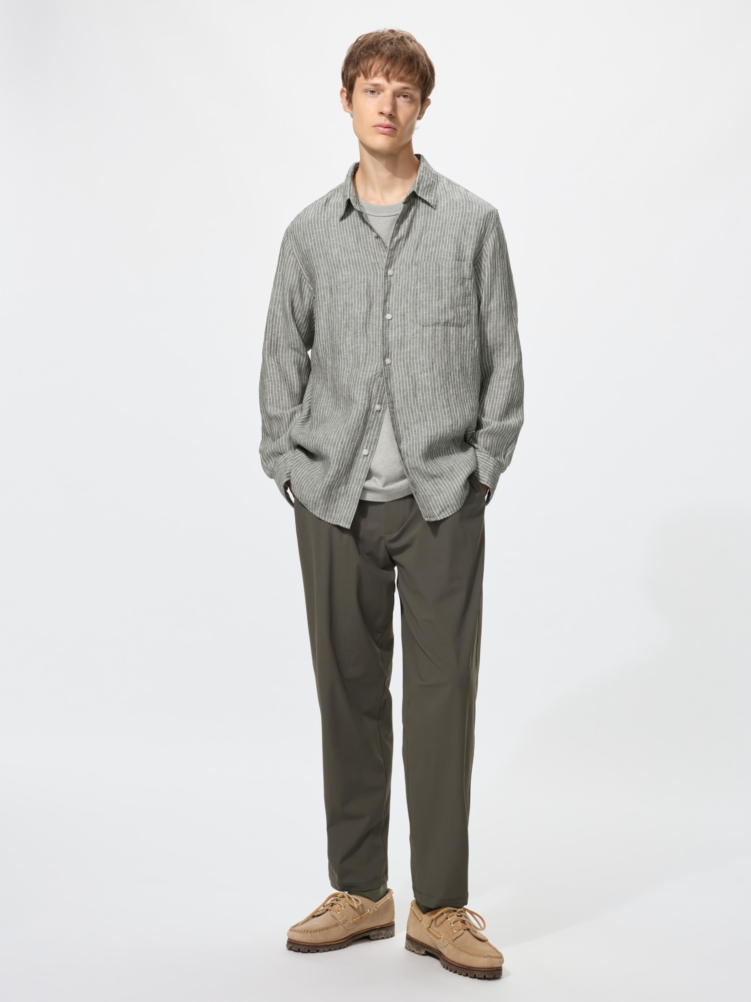 MEN プレミアムリネンシャツ/ストライプ | UNIQLO UNIFORM
