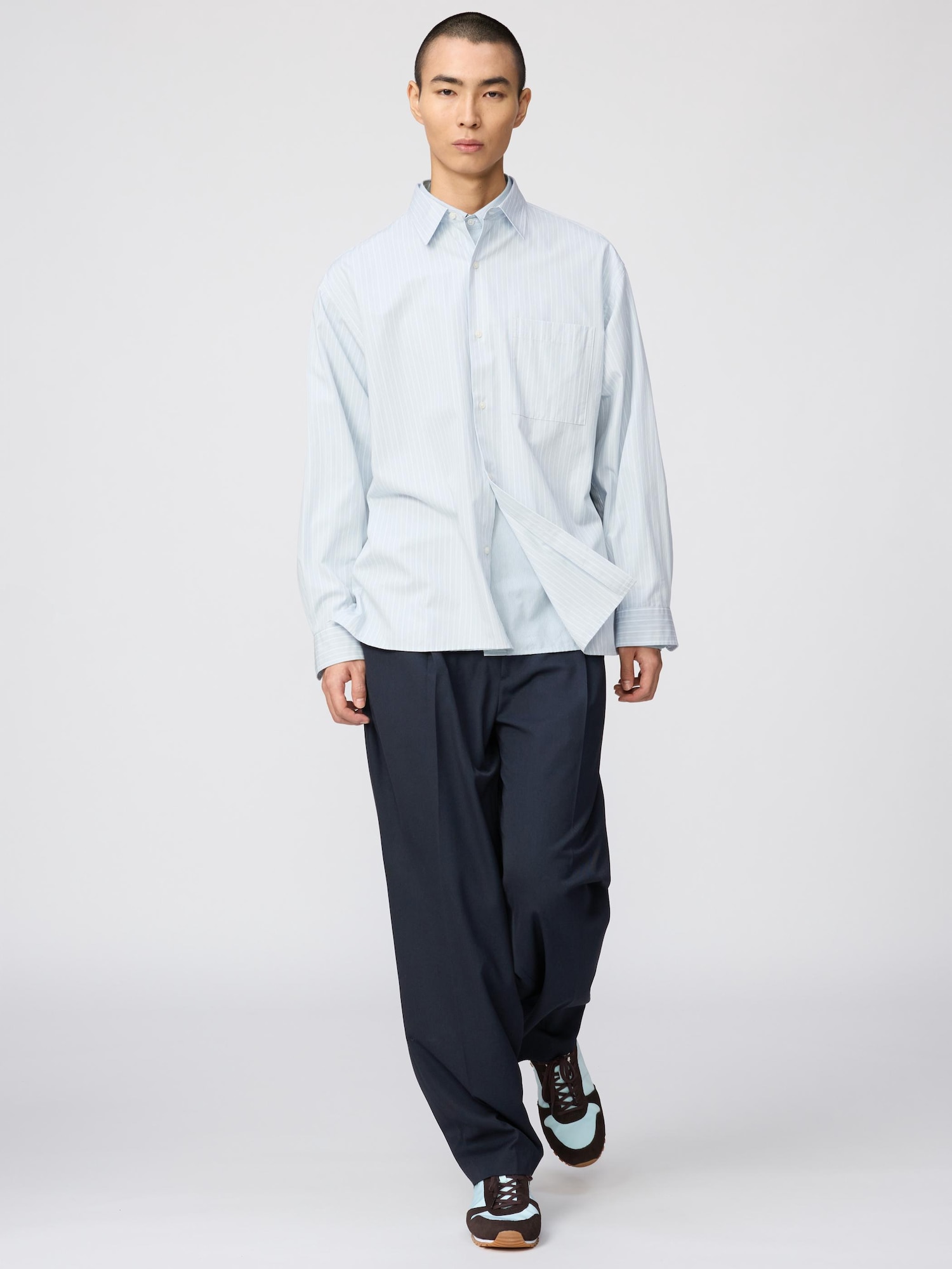 ユニクロ公式 | ブロードオーバーサイズシャツ/ストライプ