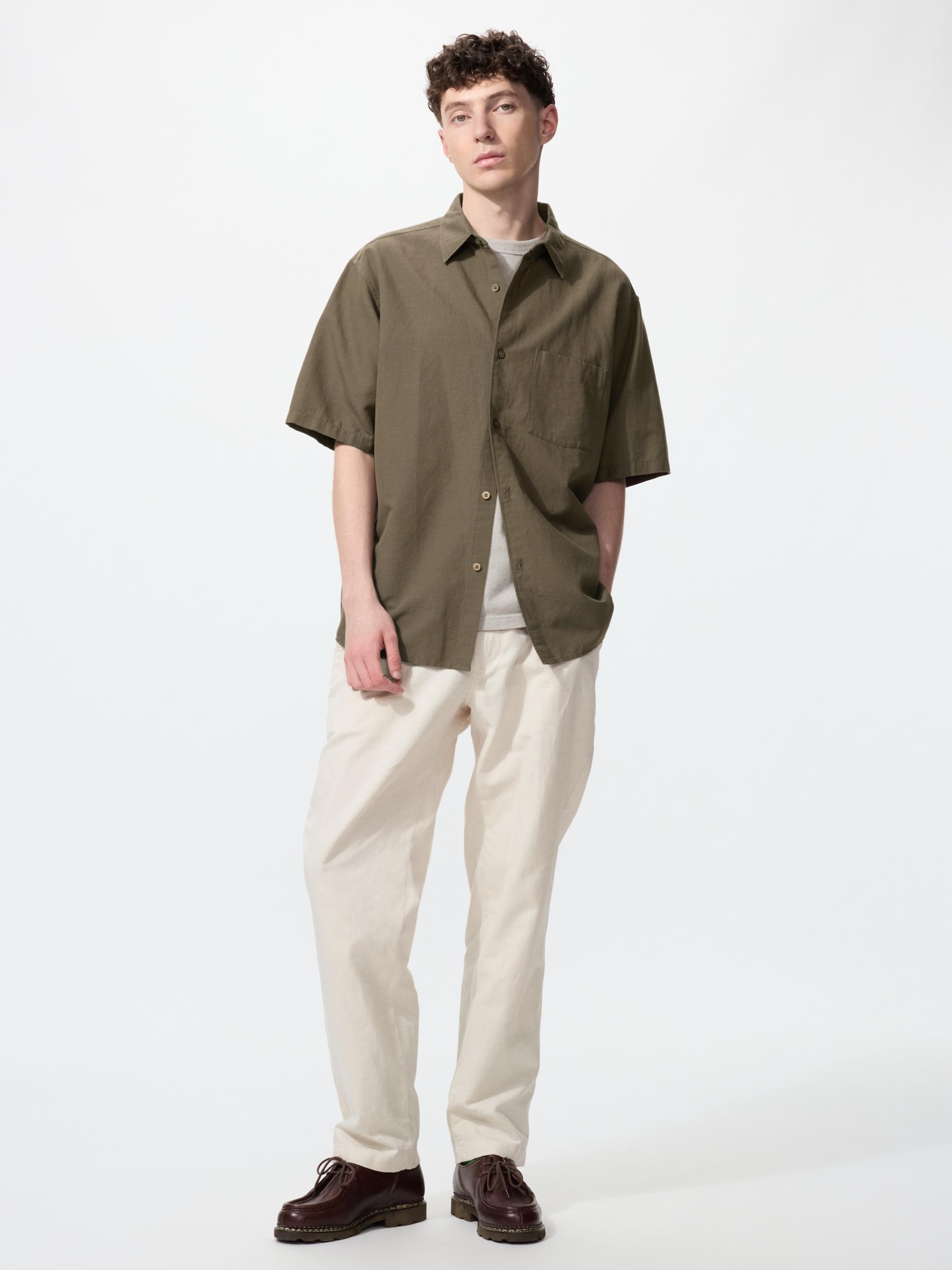 ユニクロ公式 | コットンリネンシャツ(男女兼用)