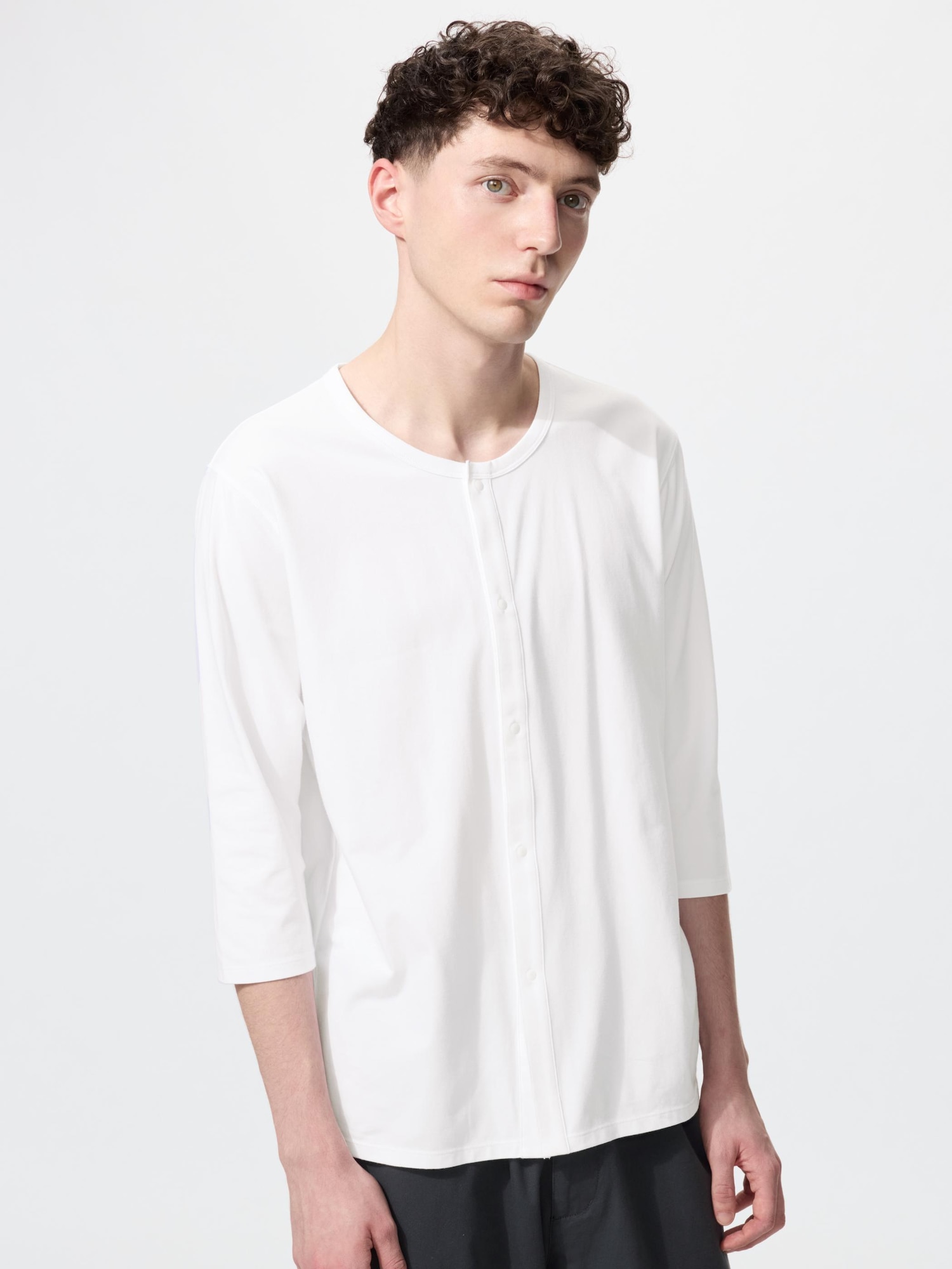 ユニクロ公式 | エアリズム前開きクルーネックT/8分袖