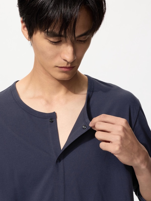 エアリズムマエアキクルーネックT/8分袖