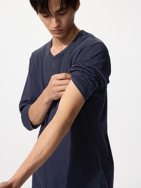 エアリズムマエアキクルーネックT/8分袖