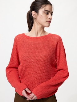 3Dメッシュクルーネックセーター