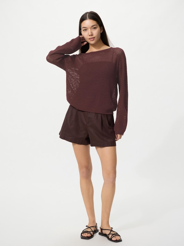 3Dメッシュクルーネックセーター