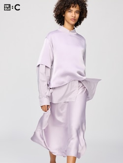 サテンロングスカート