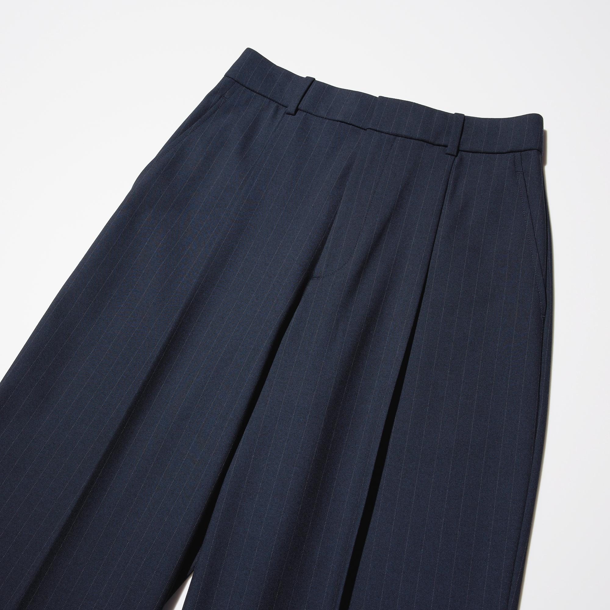 WOMEN タックワイドパンツ/ストライプ | UNIQLO UNIFORM