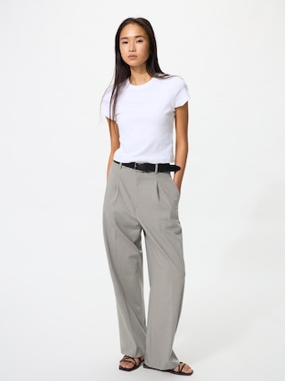 タックワイドパンツ/ストライプ