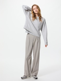 タックワイドパンツ丈長め