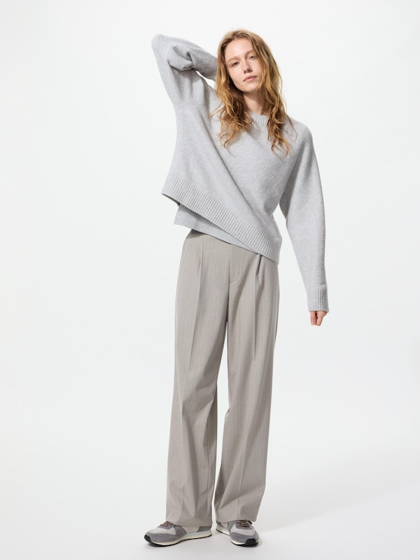 タックワイドパンツ丈長め