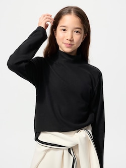 GIRLS ヒートテックコットンハイネックTシャツ長袖