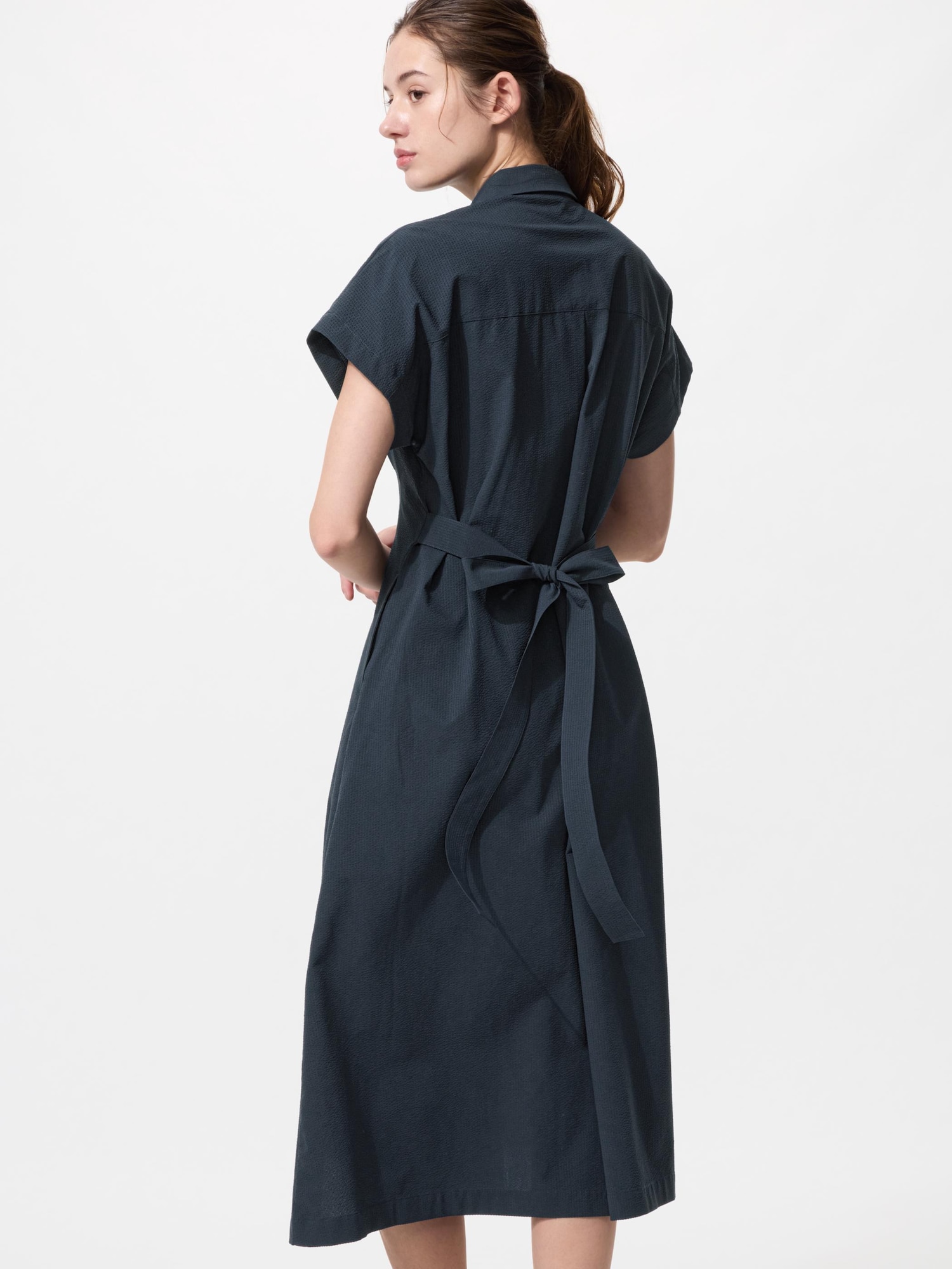 WOMEN シアサッカーシャツワンピース | UNIQLO UNIFORM