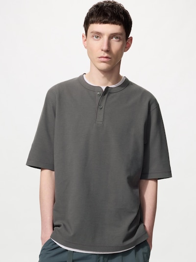 ドライワッフルヘンリーネックTシャツ