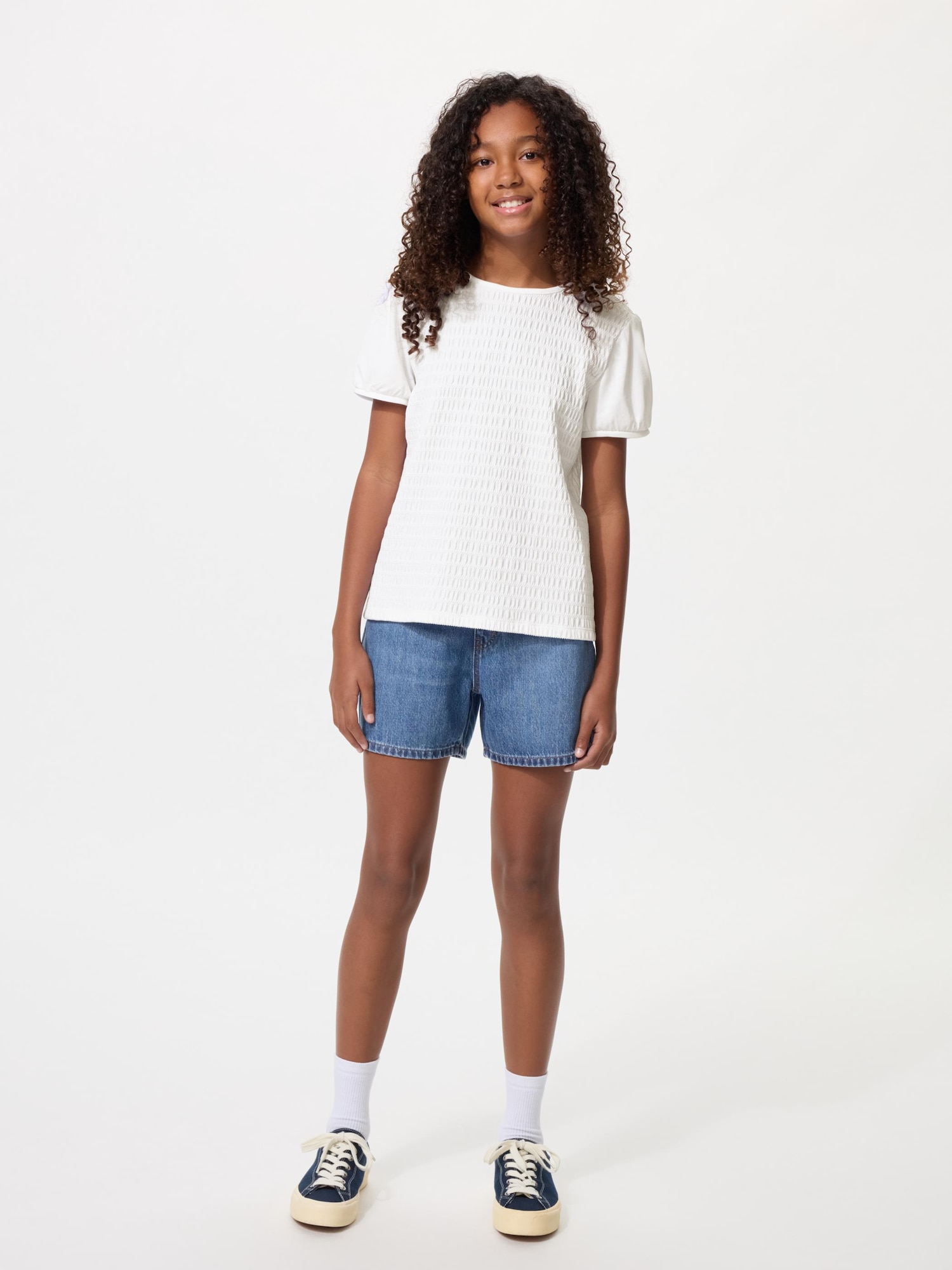 GIRLS パフスリーブTシャツ/シャーリング