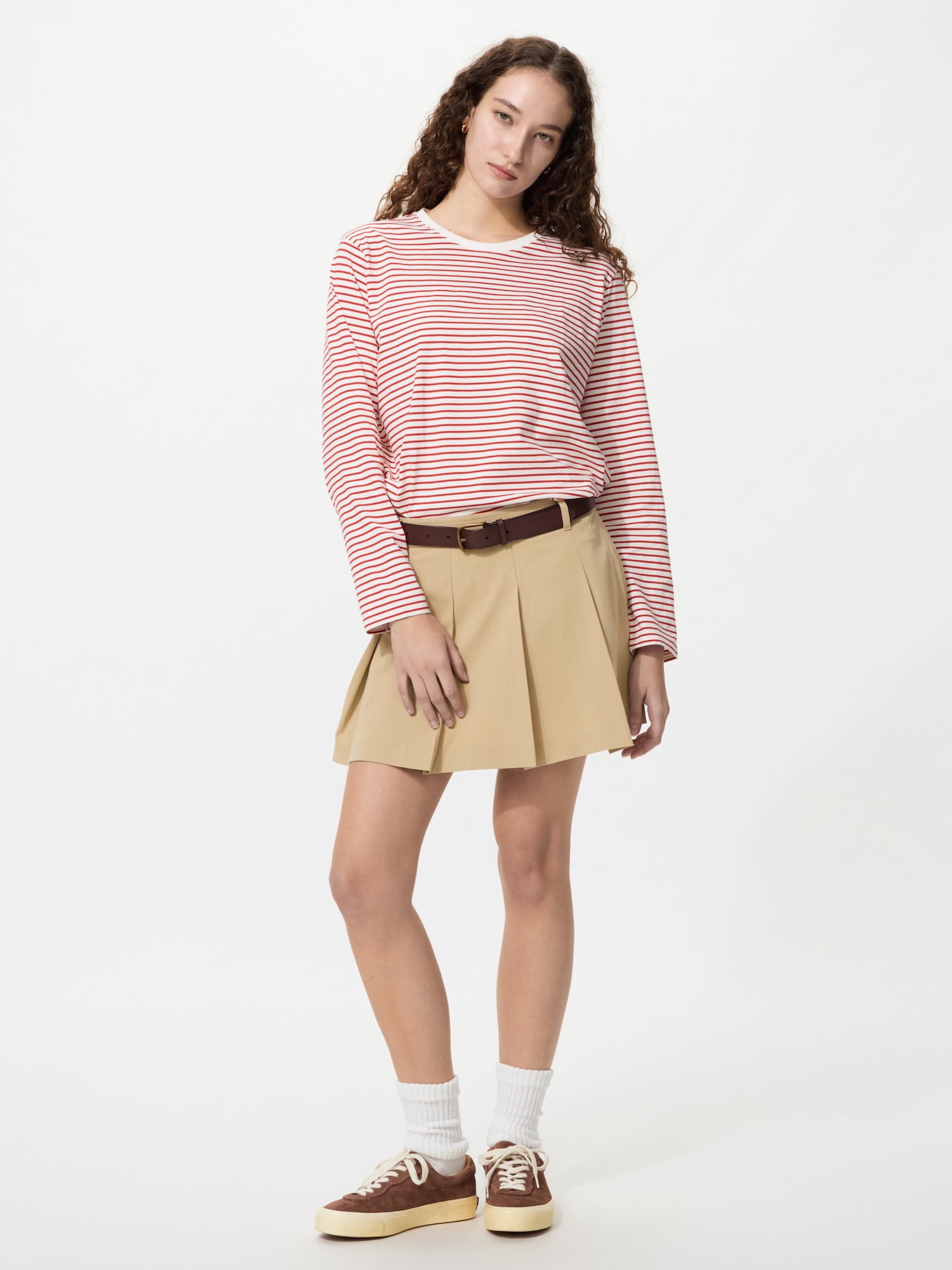 ソフトコットンラウンドヘムT/長袖/ボーダー