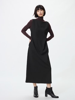 クレープジャージー ワンピース ノースリーブ