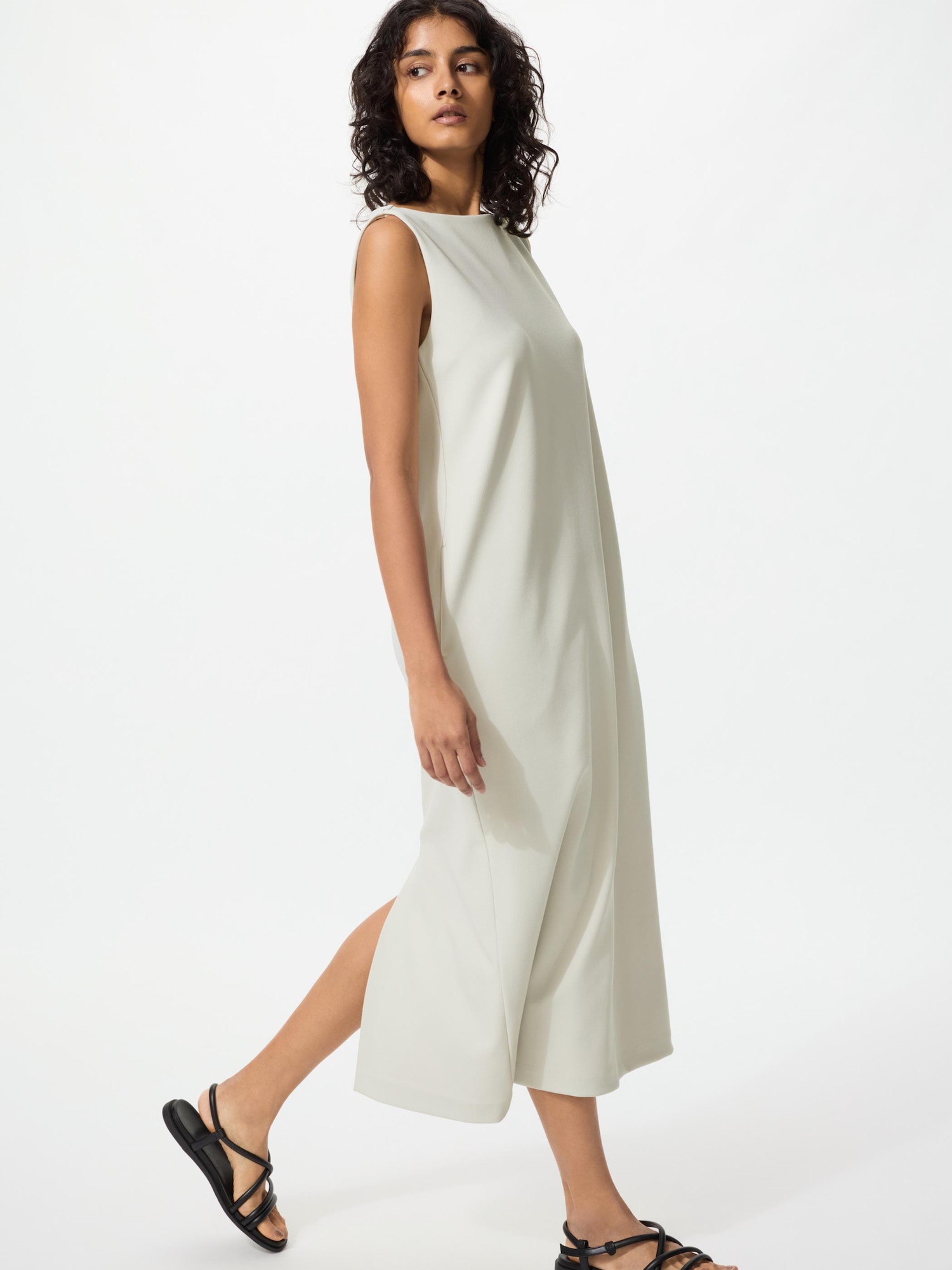 グレー ノースリーブニットワンピース S SALE】シャギークロスニット＆ノースリーブニットワンピース