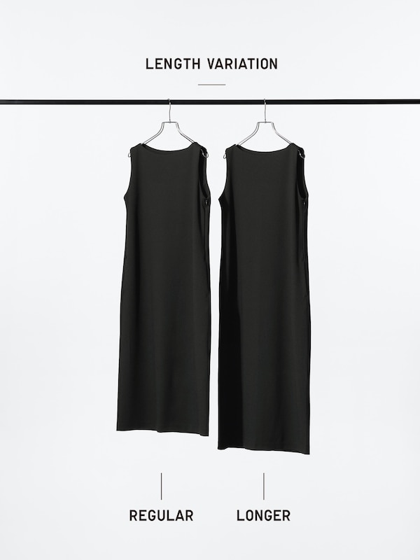 クレープジャージーワンピースノースリーブ