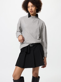 ソフトニットフリースモックネックT