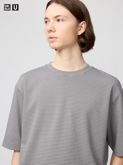 エアリズムコットンオーバーサイズボーダーTシャツ