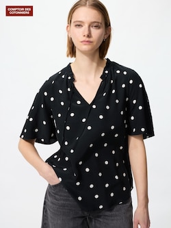 レーヨンプリントブラウス