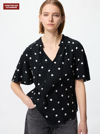 レーヨンプリントブラウス