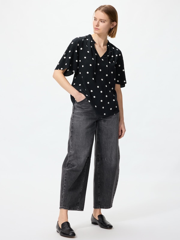 レーヨンプリントブラウス