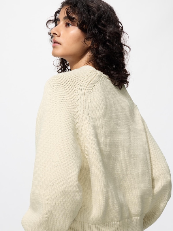 コットンブレンドリラックスVネックカーディガン