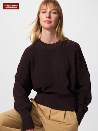 コットンリラックスクルーネックセーター