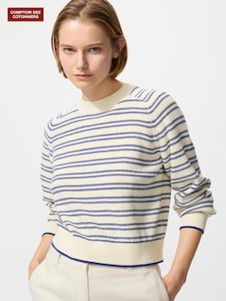 リネンクルーネックセーター