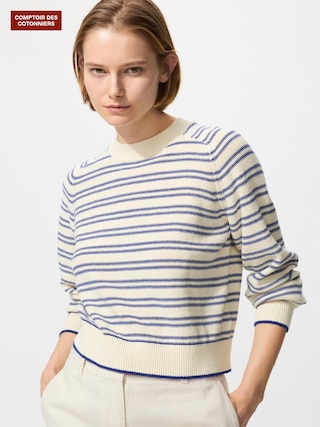 リネンクルーネックセーター